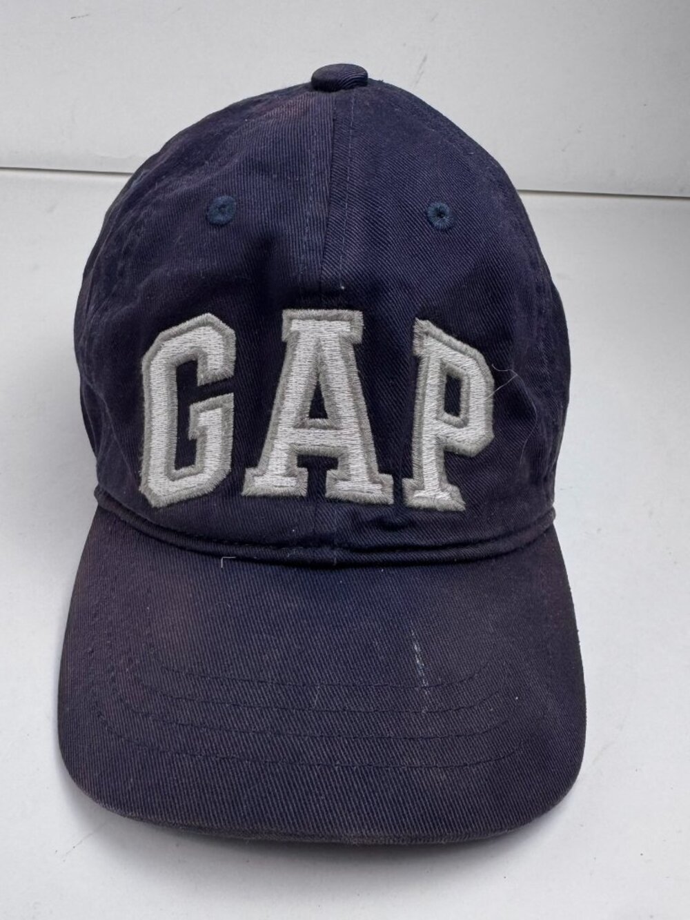 Gap Kids Hat Cap Navy Blue Embroidered Logo Cotton Adjustable S/M 53-55cm Flaws